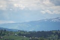 Beautiful spring panorama of the Carpathian mountains Royalty Free Stock Photo