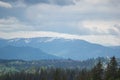 Beautiful spring panorama of the Carpathian mountains Royalty Free Stock Photo