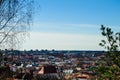 Beautiful spring panorama of Vilnius old town at sunny day. View Royalty Free Stock Photo