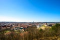 Beautiful spring panorama of Vilnius old town at sunny day. View Royalty Free Stock Photo