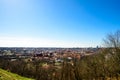 Beautiful spring panorama of Vilnius old town at sunny day. View Royalty Free Stock Photo