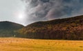 Beautiful spring view. Majestic colorful landscape . Dramatic sky