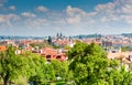 Beautiful spring view from Petrin hill, Prague Royalty Free Stock Photo