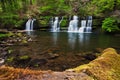 Beautiful spring waterfall in the Brecon Beacons Royalty Free Stock Photo