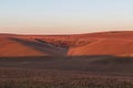 Beautiful spring wavy landscape at sunset. Waves of Moravian Tuscany in the Czech Republic