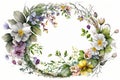 Spring wreath sublimation PNG: Isolated on White Background