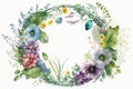 Spring wreath sublimation PNG: Isolated on White Background