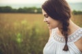 Beautiful Spring Young Woman Outdoors Enjoying Nature