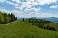 Beautiful springtime day bellow Filipka hill in Slezske Beskydy mountains in Czech republic