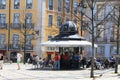 A beautiful square in Barrio Alto in Lisbon, Portugal - kiosk with drinks and snacks