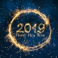 Beautiful Square Greeting card Happy New Year 2019 Royalty Free Stock Photo