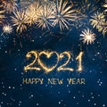 Beautiful Square Greeting card Happy New Year 2021 Royalty Free Stock Photo