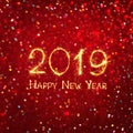 Beautiful Square Greeting card Happy New Year 2019 Royalty Free Stock Photo