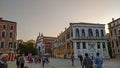 Beautiful square with remarkable sky in Venice