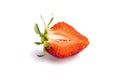 Beautiful srawberry sice on isolated white background Royalty Free Stock Photo