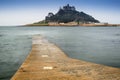 Stunning St Michaels Mount Bay landscape at high tide in Cornwall England Royalty Free Stock Photo