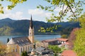 Beautiful St Sixtus church, spa town Schliersee, upper bavaria in spring