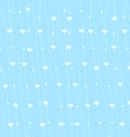 St Valentine hearts blue background pattern