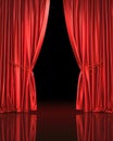 A beautiful stage with a large red curtain Royalty Free Stock Photo