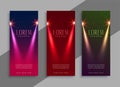 Beautiful stage lights banner with text space