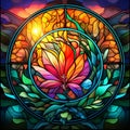 Beautiful Stained Glass Craft in Art Style for Microstock Sites