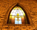 Beautiful stained-glass window in chapel