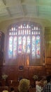 Beautiful stained glass window in a famous church in Sydney, NSW, Australia