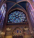 Beautiful stained glass window in Sainte-Chapelle.