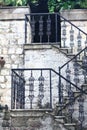 Beautiful staircase in old stone house Royalty Free Stock Photo