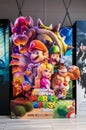 A beautiful standee of a movie called The Super Mario Bros. Movie display at the cinema to promote the movie