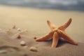 beautiful starfish on the seashore, sunny beach at the sea. Generative AI