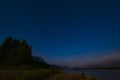 Beautiful night time mountain lake Starscape