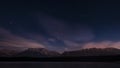 Beautiful night time mountain lake Starscape