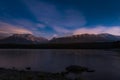 Beautiful night time mountain lake Starscape