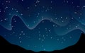 Beautiful stary night landscape vector illustration