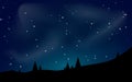 Beautiful stary night landscape vector illustration