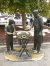 Beautiful statue in public park in Eminonu square in Istanbul