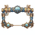 beautiful steampunk frame clipart illustration