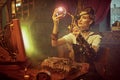 Smart steampunk lady Royalty Free Stock Photo