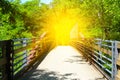 Beautiful steel bridge for bikers and walking Royalty Free Stock Photo