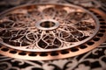 A beautiful steel product with holes made on a CNC machine. Close-up