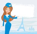 Beautiful stewardess in Paris