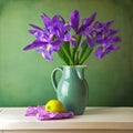 Beautiful still life with iris flower Royalty Free Stock Photo