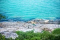 Beautiful stone beach Samui Lamai Chaweng. Royalty Free Stock Photo
