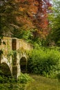 Stone bridge over river in heart of the Dorset countryside.