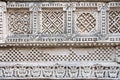 Beautiful stone carved Patola pattern in Rani ki vav of Patan town of Gujarat state in India