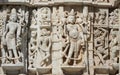 Beautiful stone carving at ancient sun temple at ranakpur Royalty Free Stock Photo