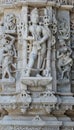 Beautiful stone carving at ancient sun temple at ranakpur Royalty Free Stock Photo