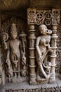 Beautiful stone carving at Rani ki vav Royalty Free Stock Photo