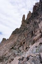 Stone towers up on Longs Peak, Colorado Royalty Free Stock Photo